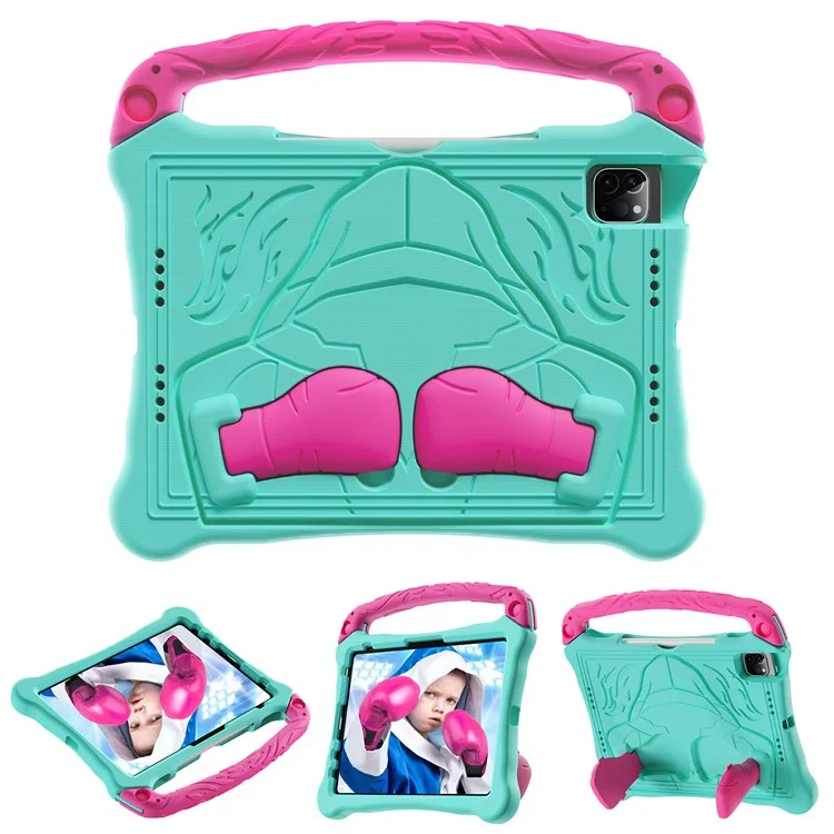 EVA Case For iPad Air 11 (2025) / (2024) / iPad (2025) / 10.9 (2022) Boxing Style Tablet Cover with Handle Kickstand - Mint Green / Rose
