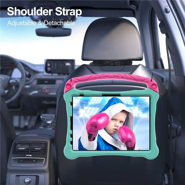 EVA Case For iPad Air 11 (2025) / (2024) / iPad (2025) / 10.9 (2022) Boxing Style Tablet Cover with Handle Kickstand - Mint Green / Rose