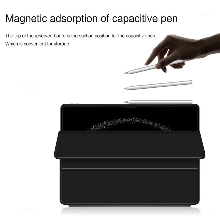 Funda para Huawei MatePad Pro 13.2 (2025) de piel PU y TPU con soporte plegable - Negro