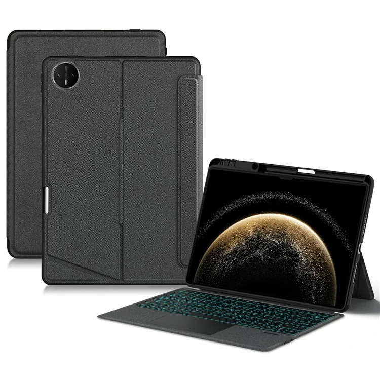 Funda de cuero para Huawei MatePad Pro 13.2 (2025) + Teclado Bluetooth con retroiluminación y trackpad