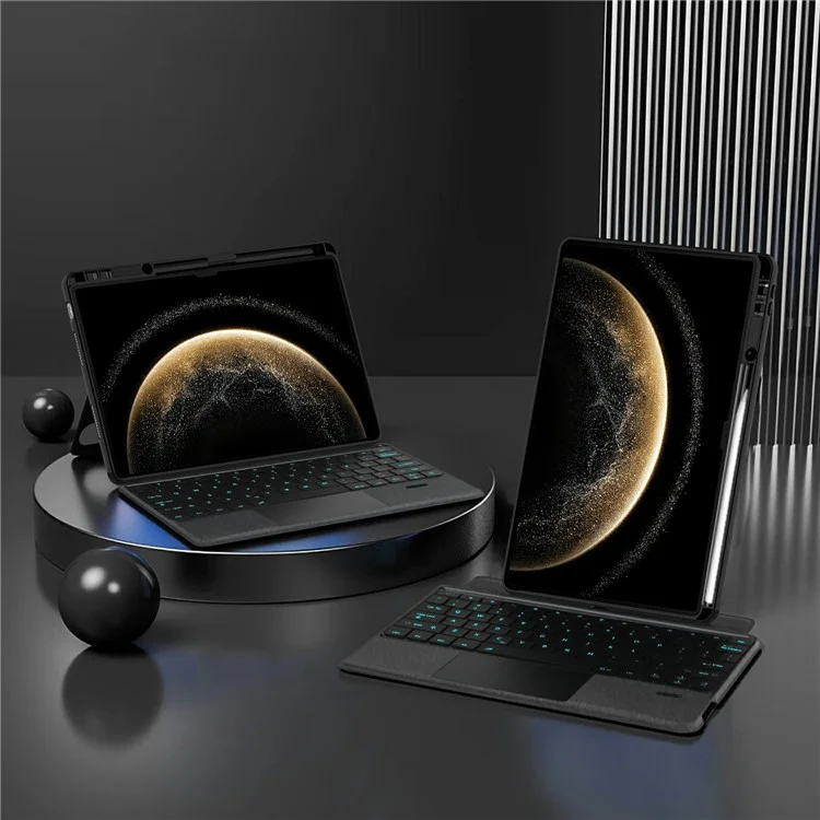 Funda de cuero para Huawei MatePad Pro 13.2 (2025) + Teclado Bluetooth con retroiluminación y trackpad