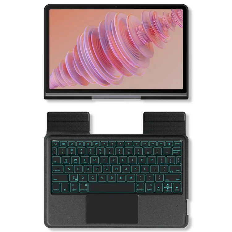 For Lenovo Tab Plus Leather Case + Bluetooth-compatible Keyboard with Backlight Trackpad