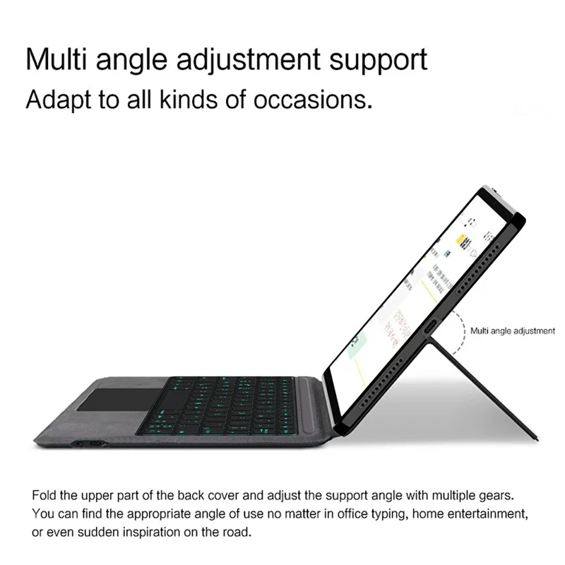 For Honor Pad V9 Leather Case + Touchpad Bluetooth-compatible Keyboard with Backlit