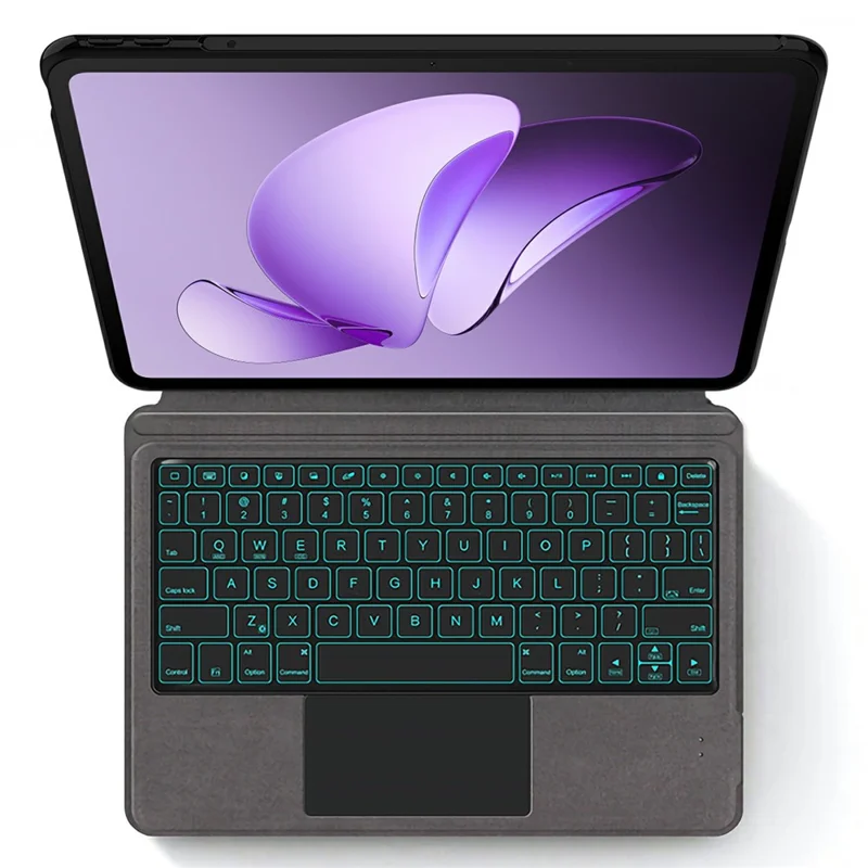 For Oppo Pad 3 Leather Case + Touchpad Bluetooth-compatible Keyboard with Backlit