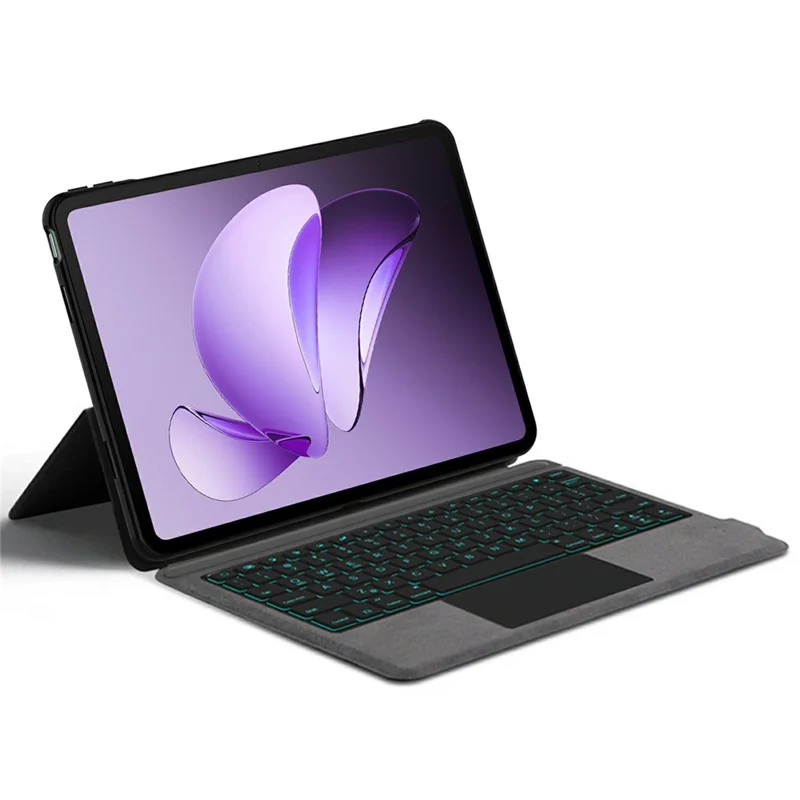 For Oppo Pad 3 Leather Case + Touchpad Bluetooth-compatible Keyboard with Backlit