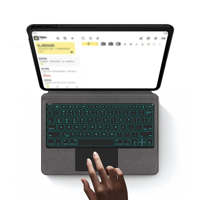 For Oppo Pad 3 Leather Case + Touchpad Bluetooth-compatible Keyboard with Backlit