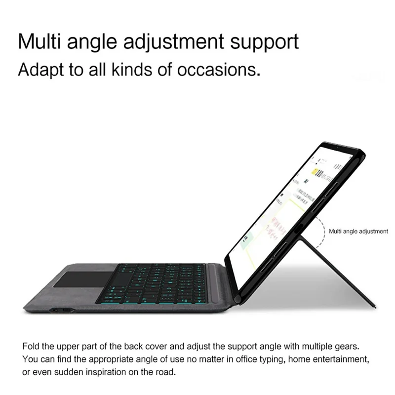 For Oppo Pad 3 Leather Case + Touchpad Bluetooth-compatible Keyboard with Backlit