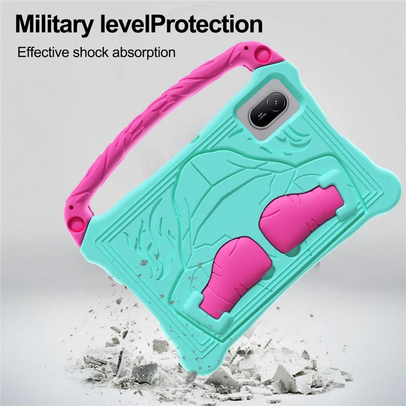 For Huawei MatePad SE 11 Case Boxing Style EVA Tablet Cover with Handle Kickstand - Mint Green  /  Rose
