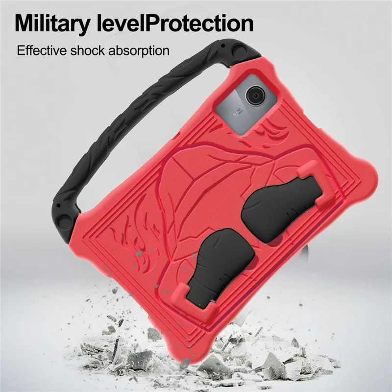 For Lenovo Tab M11  /  Xiaoxin Pad 11 2024 Case Boxing Style EVA Tablet Cover with Handle Kickstand - Red  /  Black