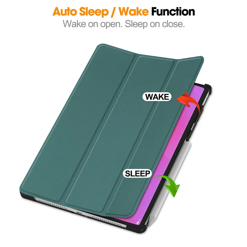 Fodral till Lenovo Yoga Tab Plus, läder, ställfodral, skydd mot stötar - svartgrön