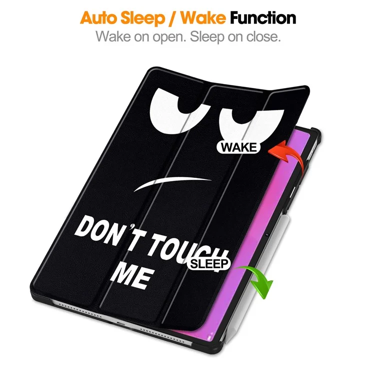 Pour Lenovo Yoga Tab Plus Étui Motif Imprimé en Cuir Support Protection Tablette - Ne me touche pas