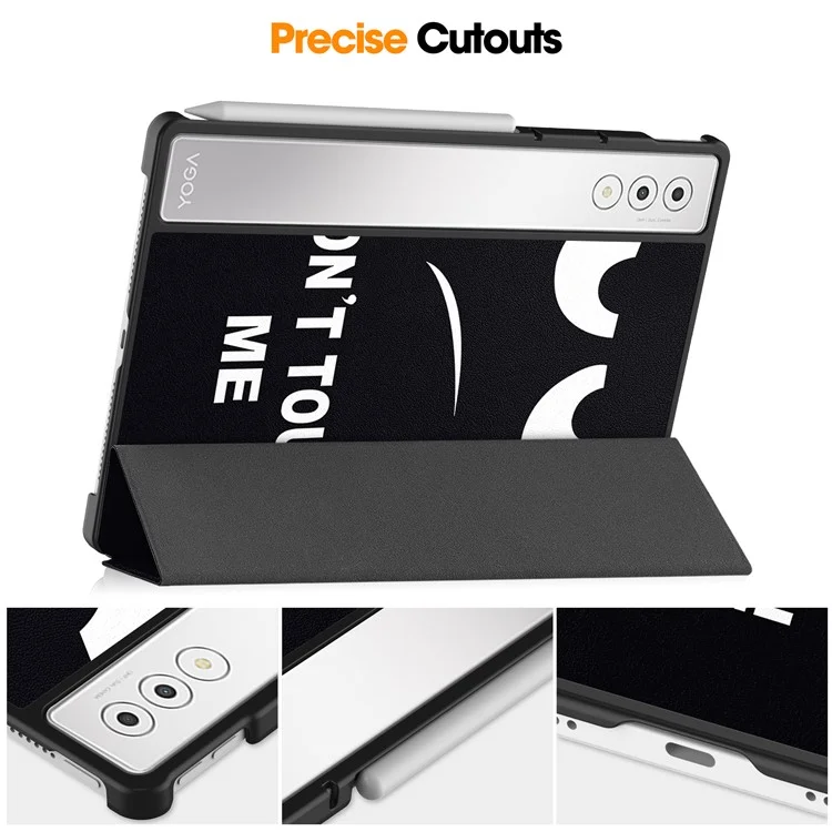 Pour Lenovo Yoga Tab Plus Étui Motif Imprimé en Cuir Support Protection Tablette - Ne me touche pas