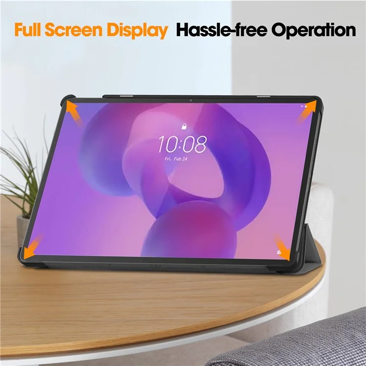 Cover in pelle per Lenovo Idea Tab Pro, Custodia Antiurto con Supporto - Grigio