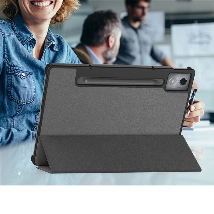 Cover in pelle per Lenovo Idea Tab Pro, Custodia Antiurto con Supporto - Grigio
