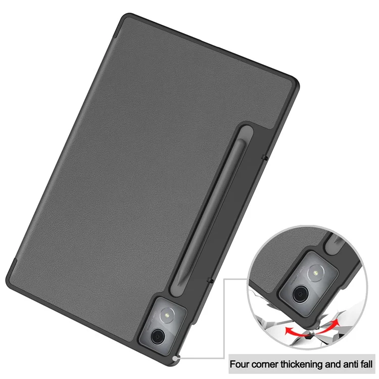 Cover in pelle per Lenovo Idea Tab Pro, Custodia Antiurto con Supporto - Grigio