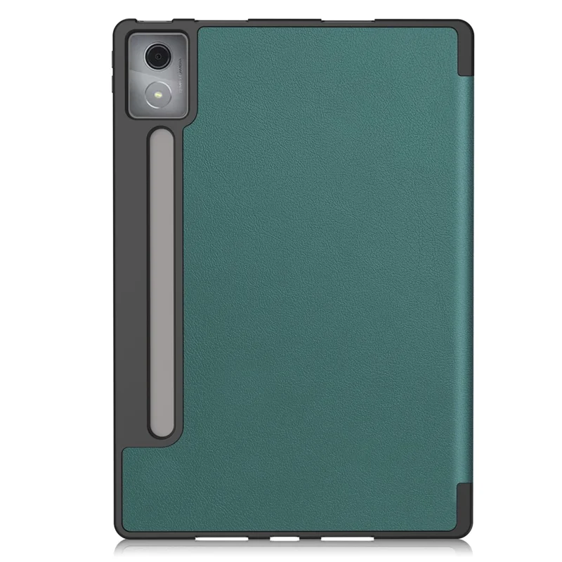 For Lenovo Idea Tab Pro Case Tri-Fold Stand Leather + PC Tablet Cover with Pen Holder - Blackish Green