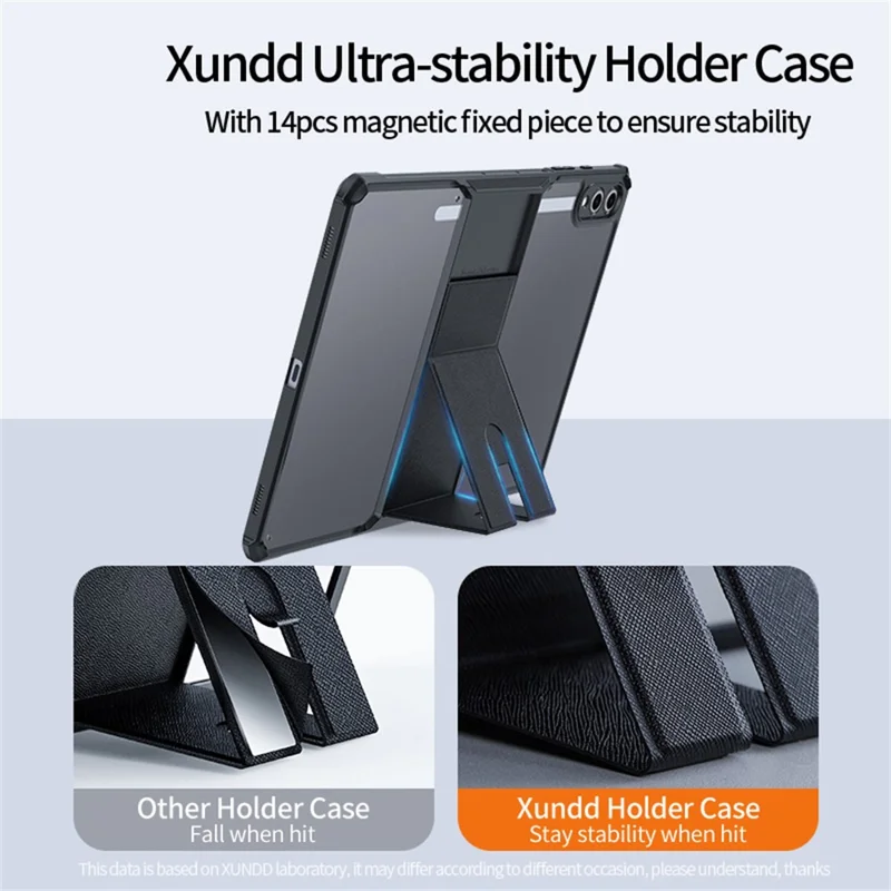 XUNDD Para Samsung Galaxy Tab S10+ / Tab S9+ Capa de Couro com Suporte TPU + Proteção de Airbag de PC Capa para Tablet