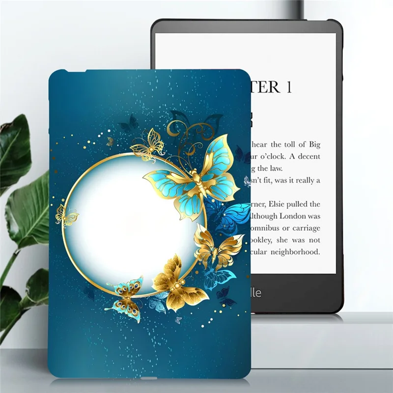 For Amazon Kindle Paperwhite (2024) / Kindle Colorsoft TPU Case Pattern Printing Slim Tablet Protective Cover - Butterfly Wreath