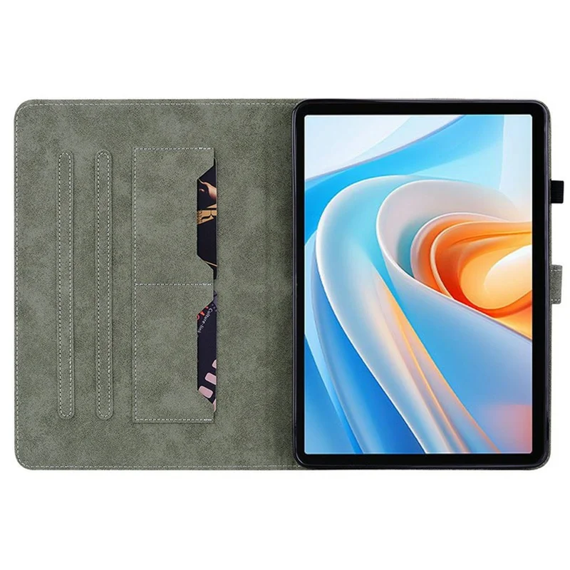 For itel VistaTab 30 Cases Tiger Imprint Anti-Scratch PU Leather Tablet Cover - Brown