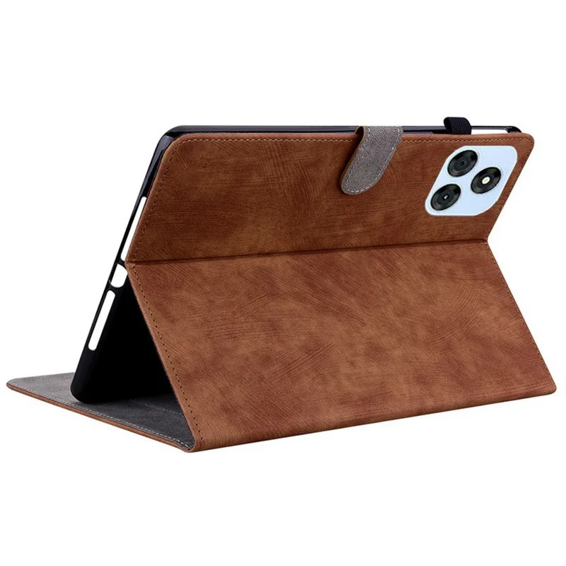 For itel VistaTab 30 Cases Tiger Imprint Anti-Scratch PU Leather Tablet Cover - Brown