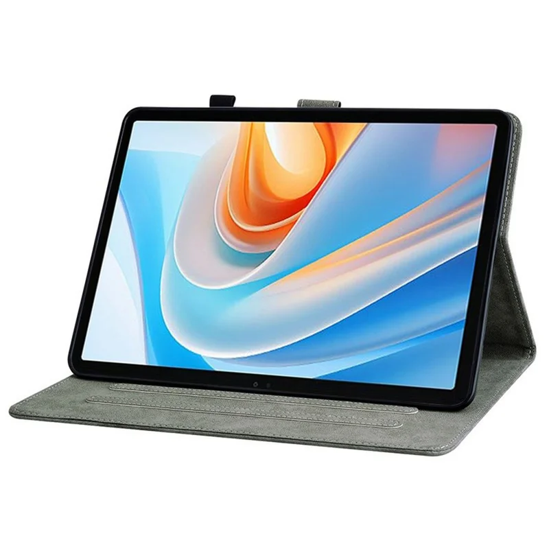 For itel VistaTab 30 Cases Tiger Imprint Anti-Scratch PU Leather Tablet Cover - Blue