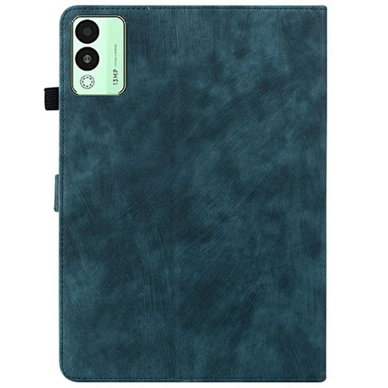 For TECNO Megapad 11 Case Tiger Imprint Anti-Scratch PU Leather Tablet Cover - Blue