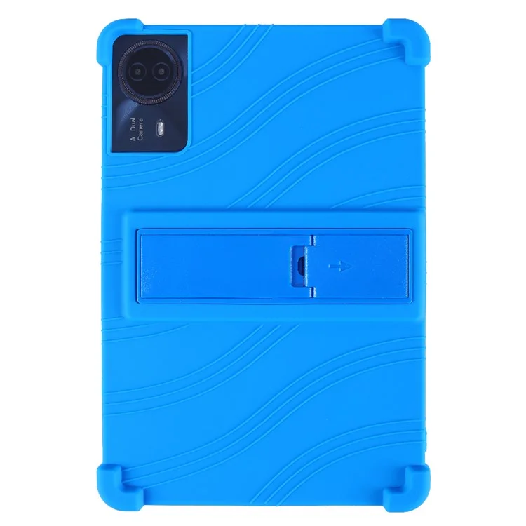For Teclast T65 MAX Case Adjustable Kickstand Silicone Tablet Protective Cover - Dark Blue