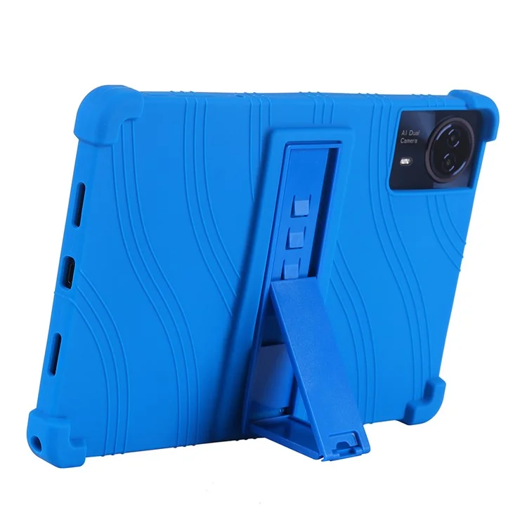 For Teclast T65 MAX Case Adjustable Kickstand Silicone Tablet Protective Cover - Dark Blue
