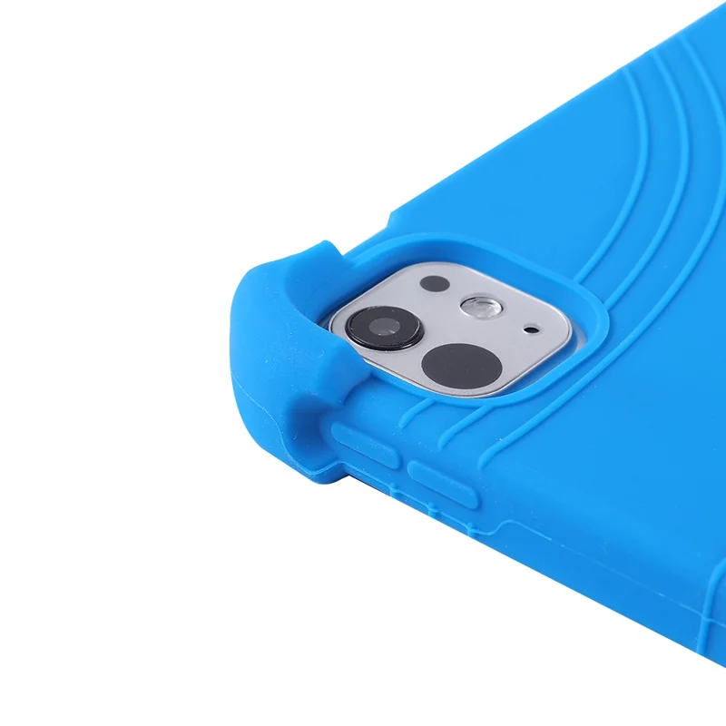 For iPad Pro 13 (2024) / Air 13 (2025) / (2024) Silicone Case with Kickstand Rugged Protective Cover - Dark Blue