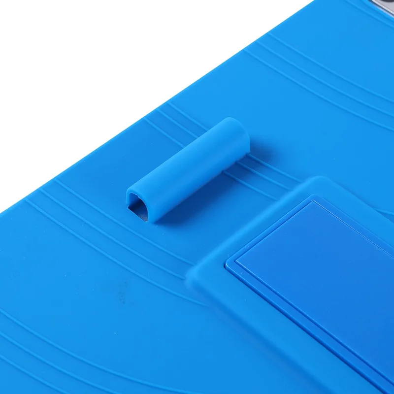 For iPad Pro 13 (2024) / Air 13 (2025) / (2024) Silicone Case with Kickstand Rugged Protective Cover - Dark Blue