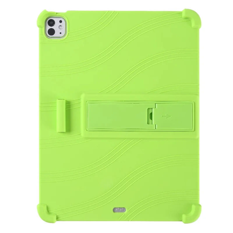 For iPad Pro 13 (2025) / 13 (2024) / Air 13 (2025) / (2024) Silicone Case with Kickstand Rugged Protective Cover - Green