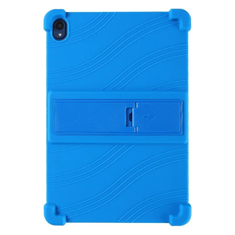 For Walmart Onn 10.1 inch (2024) Silicone Case with Kickstand Rugged Protective Cover - Dark Blue