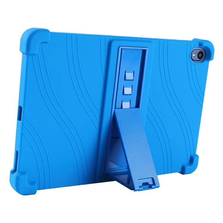 For Walmart Onn 10.1 inch (2024) Silicone Case with Kickstand Rugged Protective Cover - Dark Blue