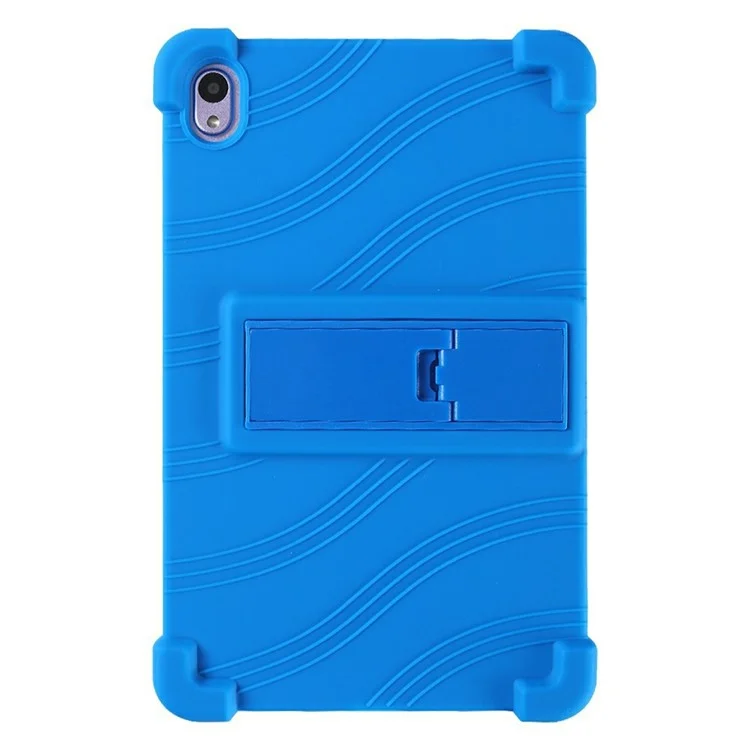 For Walmart Onn 8 inch (2024) Silicone Case with Kickstand Rugged Protective Cover - Dark Blue