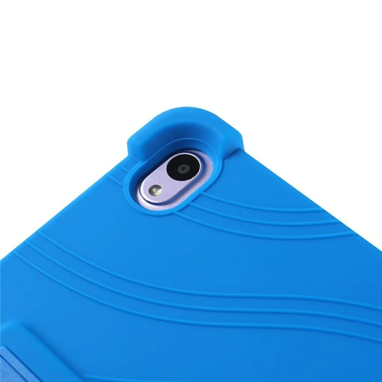For Walmart Onn 8 inch (2024) Silicone Case with Kickstand Rugged Protective Cover - Dark Blue