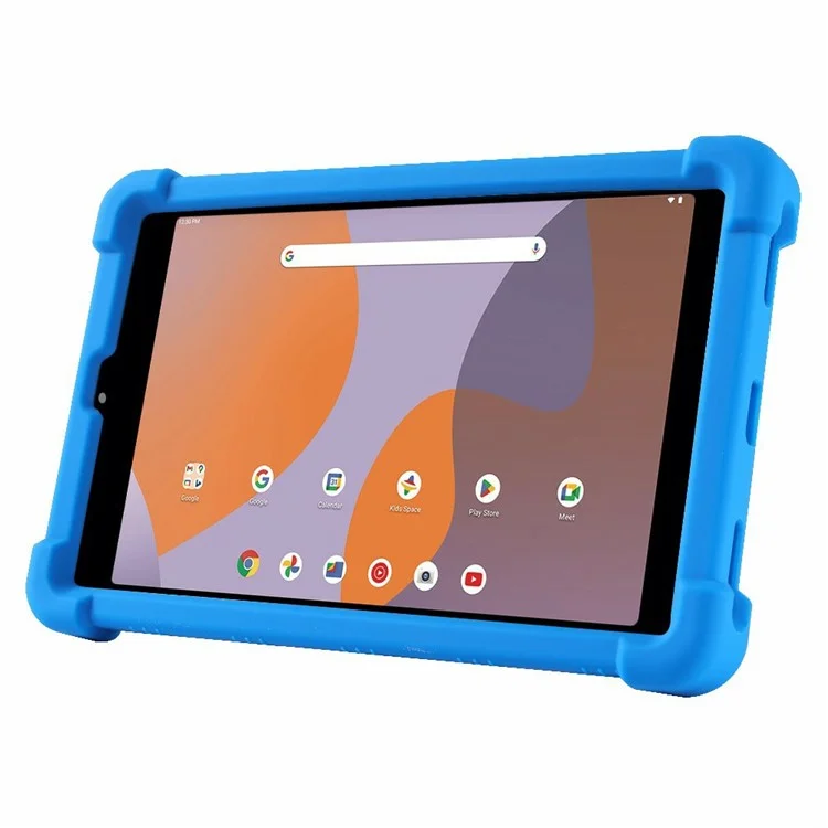 For Walmart Onn 8 inch (2024) Silicone Case with Kickstand Rugged Protective Cover - Dark Blue