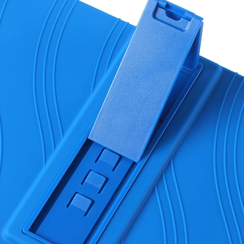 For iPad Air 11 (2025) / (2024) Silicone Case with Kickstand Rugged Protective Cover - Dark Blue