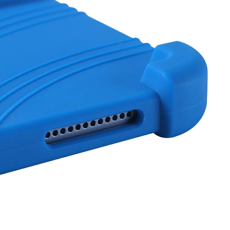 For iPad Air 11 (2025) / (2024) Silicone Case with Kickstand Rugged Protective Cover - Dark Blue