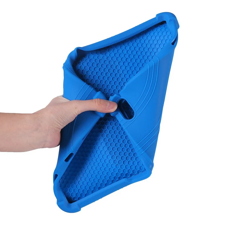 For iPad Air 11 (2025) / (2024) Silicone Case with Kickstand Rugged Protective Cover - Black
