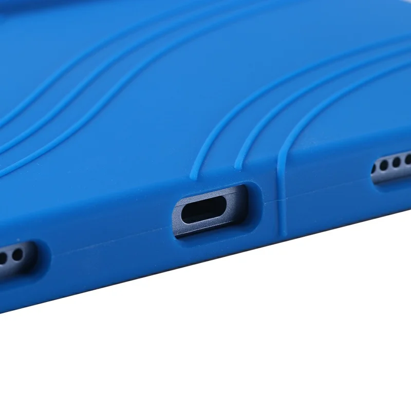 For iPad Air 11 (2025) / (2024) Silicone Case with Kickstand Rugged Protective Cover - Black