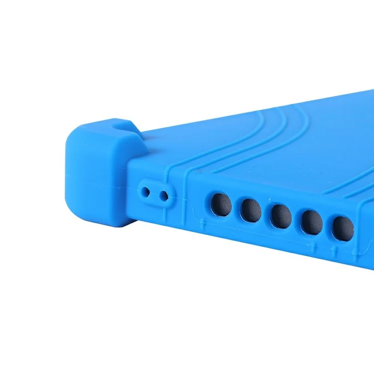 Pour Blackview Tab 90 / Tab 90 WiFi Étui en silicone avec support Coque de protection robuste - Bleu foncé