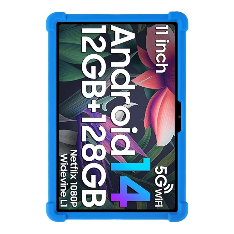 Pour Blackview Tab 90 / Tab 90 WiFi Étui en silicone avec support Coque de protection robuste - Bleu foncé