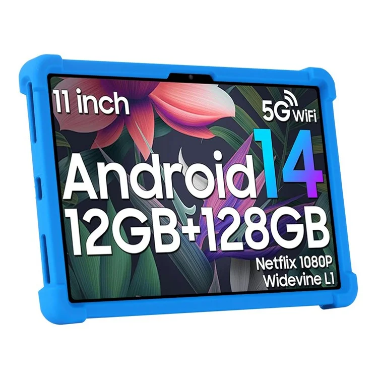 Pour Blackview Tab 90 / Tab 90 WiFi Étui en silicone avec support Coque de protection robuste - Bleu foncé