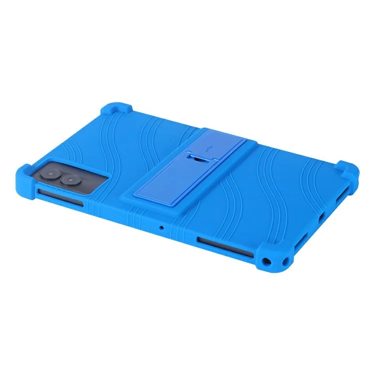 Pour Blackview Tab 90 / Tab 90 WiFi Étui en silicone avec support Coque de protection robuste - Bleu foncé