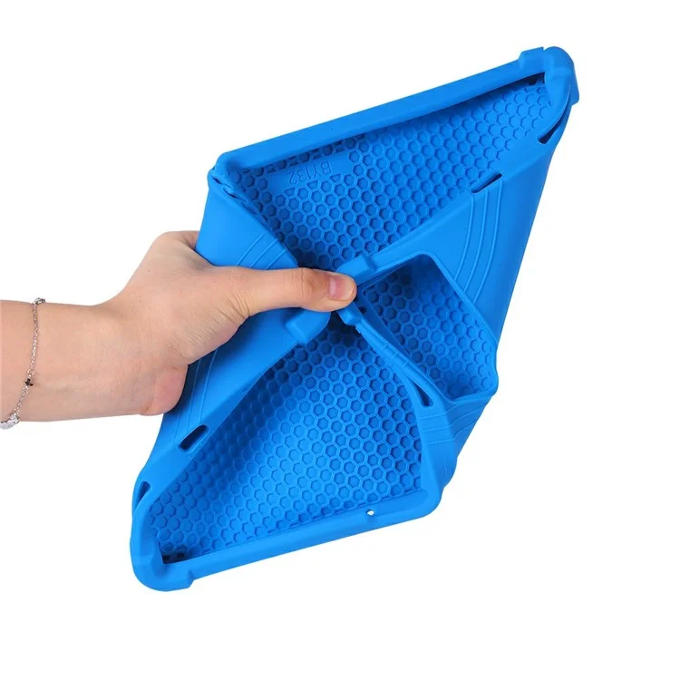 Pour Blackview Tab 90 / Tab 90 WiFi Étui en silicone avec support Coque de protection robuste - Bleu foncé
