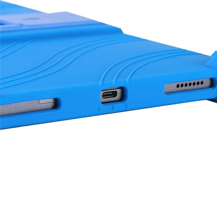 Pour Blackview Tab 90 / Tab 90 WiFi Étui en silicone avec support Coque de protection robuste - Bleu foncé