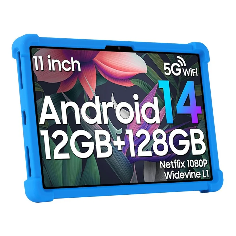 For Blackview Tab 90 / Tab 90 WiFi Silicone Case with Kickstand Rugged Protective Cover - Black