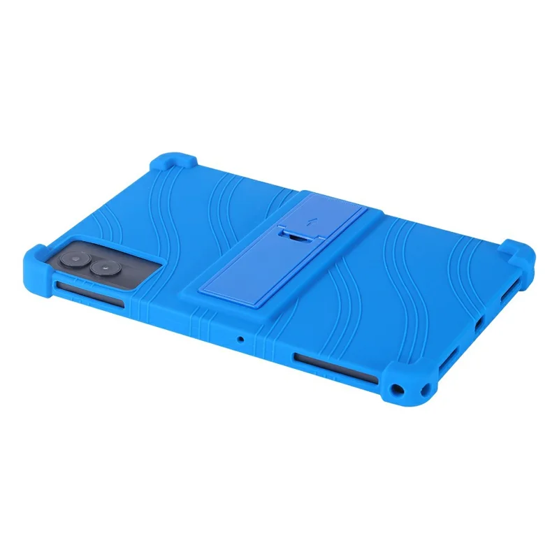 For Blackview Tab 90 / Tab 90 WiFi Silicone Case with Kickstand Rugged Protective Cover - Black