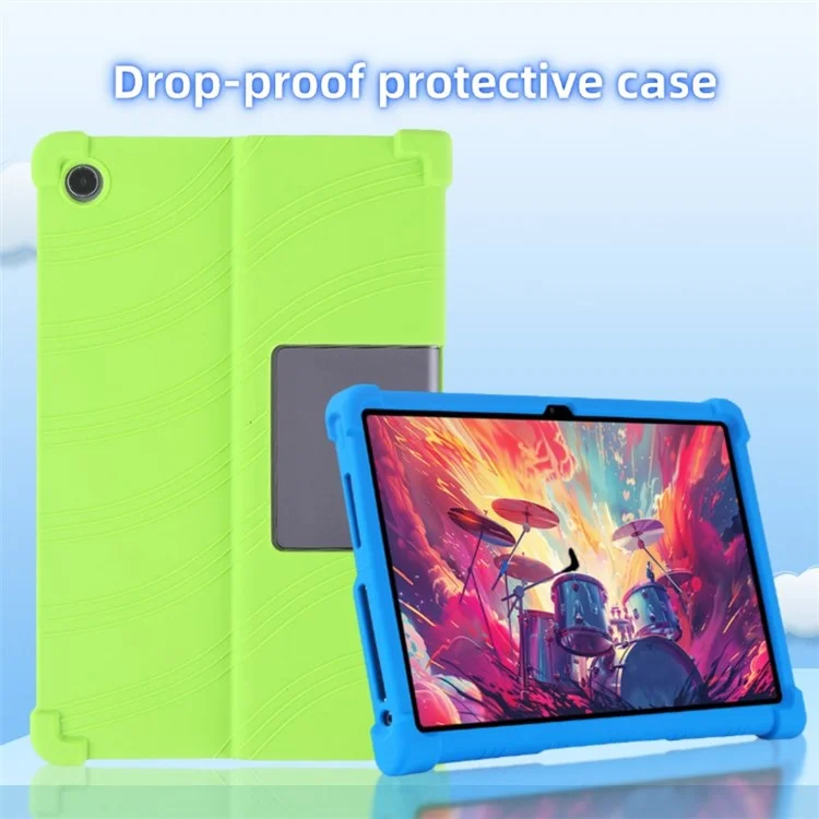 Para Lenovo Xiaoxin Pad Studio 11,5 Polegadas / Capa de Silicone com Suporte da Aba Plus Protetora Resistente - Azul Escuro