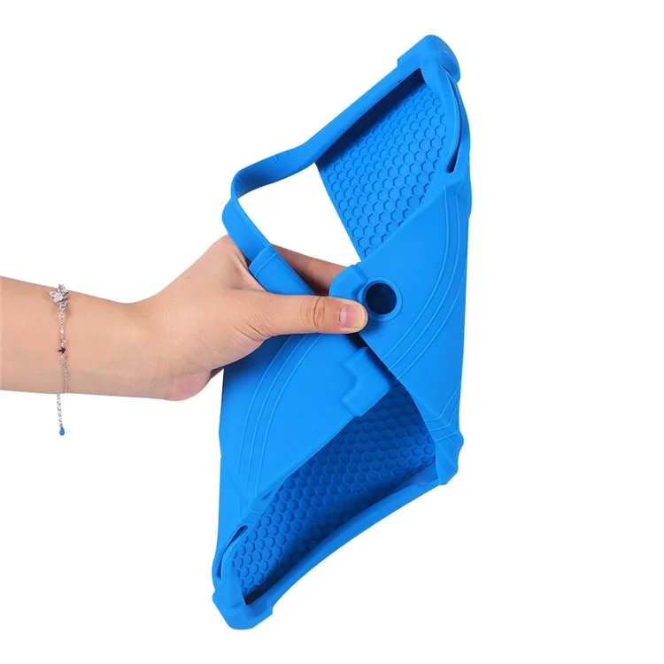 Para Lenovo Xiaoxin Pad Studio 11,5 Polegadas / Capa de Silicone com Suporte da Aba Plus Protetora Resistente - Azul Escuro